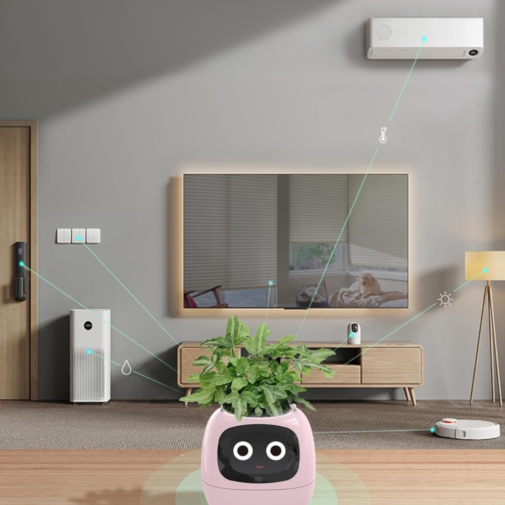 HappyPlanty – Smart AI Plant Pot with 7 Sensors & Facial Expressions