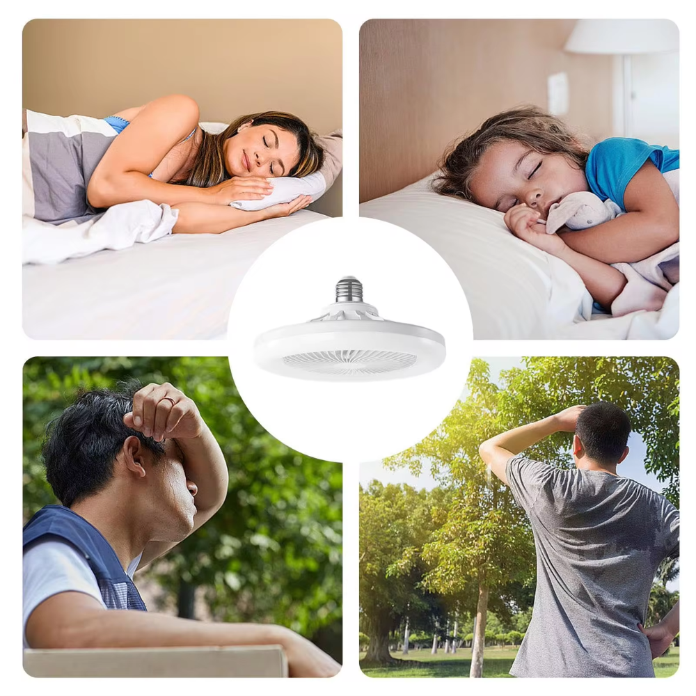 FreshBulb – 2-in-1 Silent Fan with Built-In LED Light for Home & Office