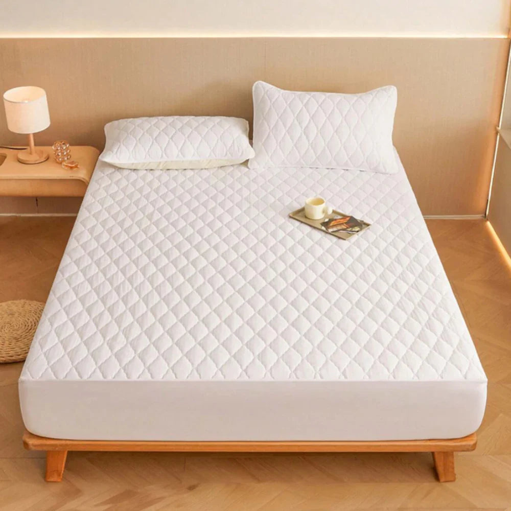 Waterproof Quilted Mattress Protector — Fitted Sheet Cover