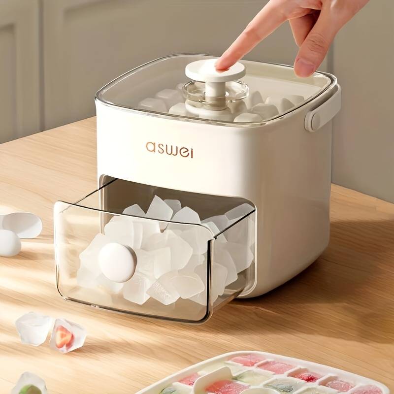 GlaçonExpress – Large Capacity Ice Cube Mold with Easy-Release Press Mechanism