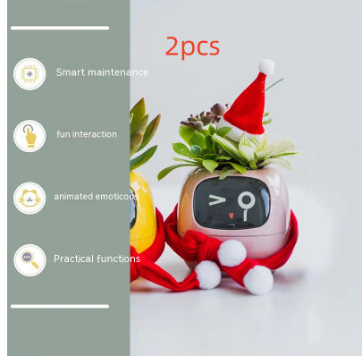 Smart Planter with fun interaction and animated emoticons, featuring smart maintenance and practical functions.