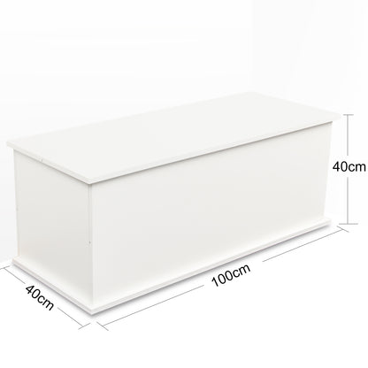 Storage Chest Trunk, Lift Top Wood Box For Entryway Bench Organizer Home Furniture, White