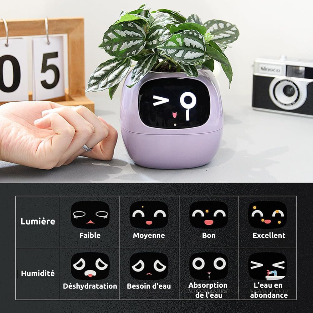 HappyPlanty – Smart AI Plant Pot with 7 Sensors & Facial Expressions