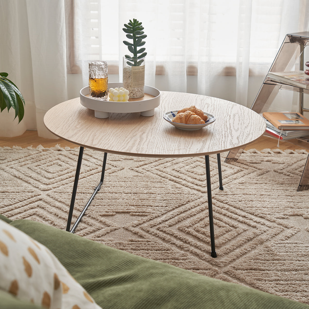 American Minimalist Modern Small Apartment Coffee Table Ins Internet Celebrity Home Living Room Sofa Designer Round Bedroom Coffee Table