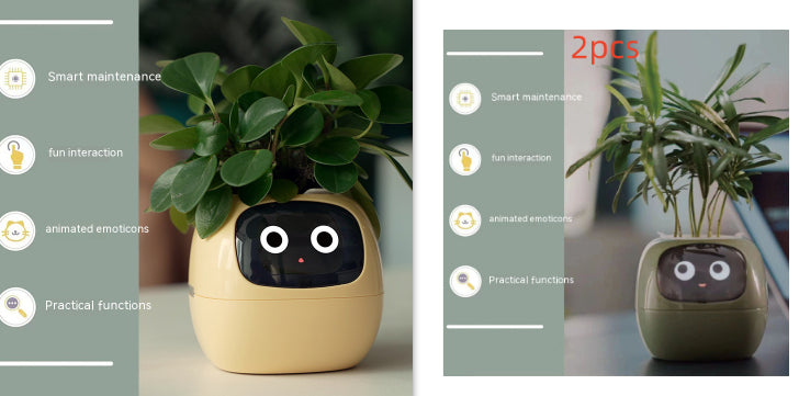 Smart Planter featuring smart maintenance, animated emotions, and practical functions for small space living.